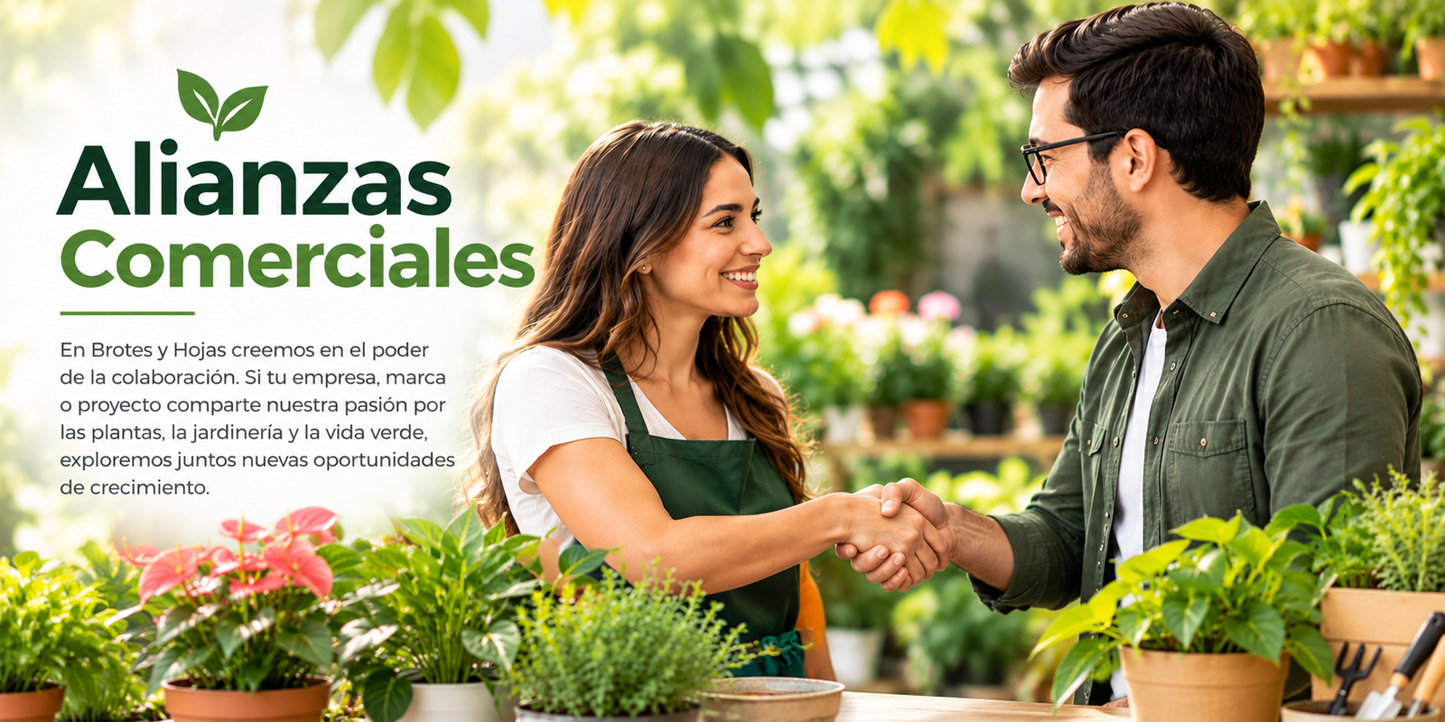 Alianzas comerciales Brotes y Hojas: colaboración entre empresas de jardinería y proyectos sostenibles